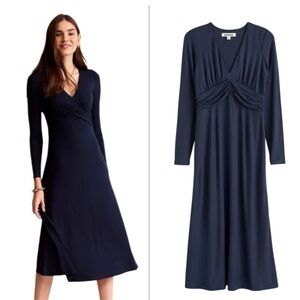 Boden Elodie Empire Midi Dress Navy